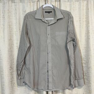 Michael KORS Striped Long Sleeve Button Shirt Men’s Size 16‎ 34/35